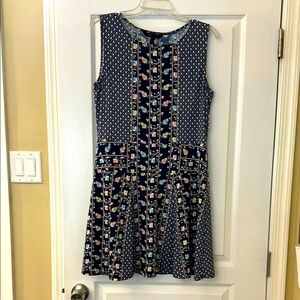 BCBG Navy and Multicolor Dress